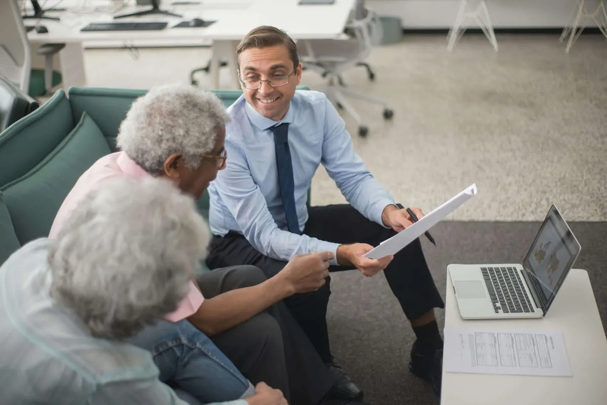 Professional advisor meeting with clients